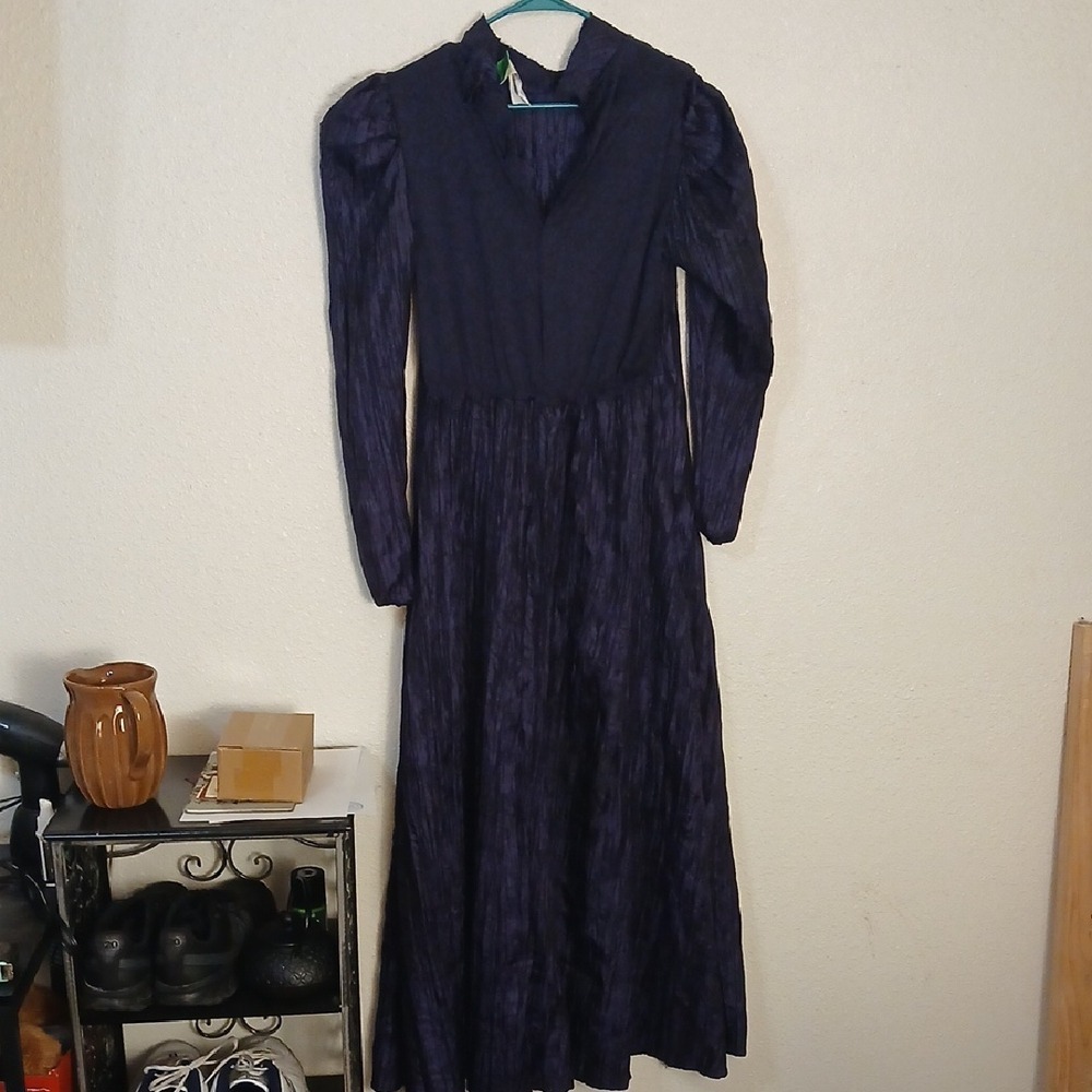 Chic Long Sleeve Navy Dress